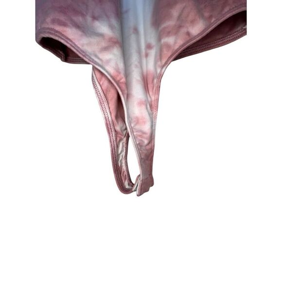 Fore Pink and White Tie Dye Tank Style Stretchy Body Suit - Picture 5 of 5